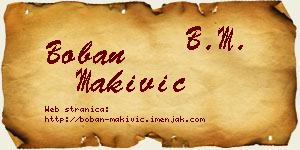 Boban Makivić vizit kartica
